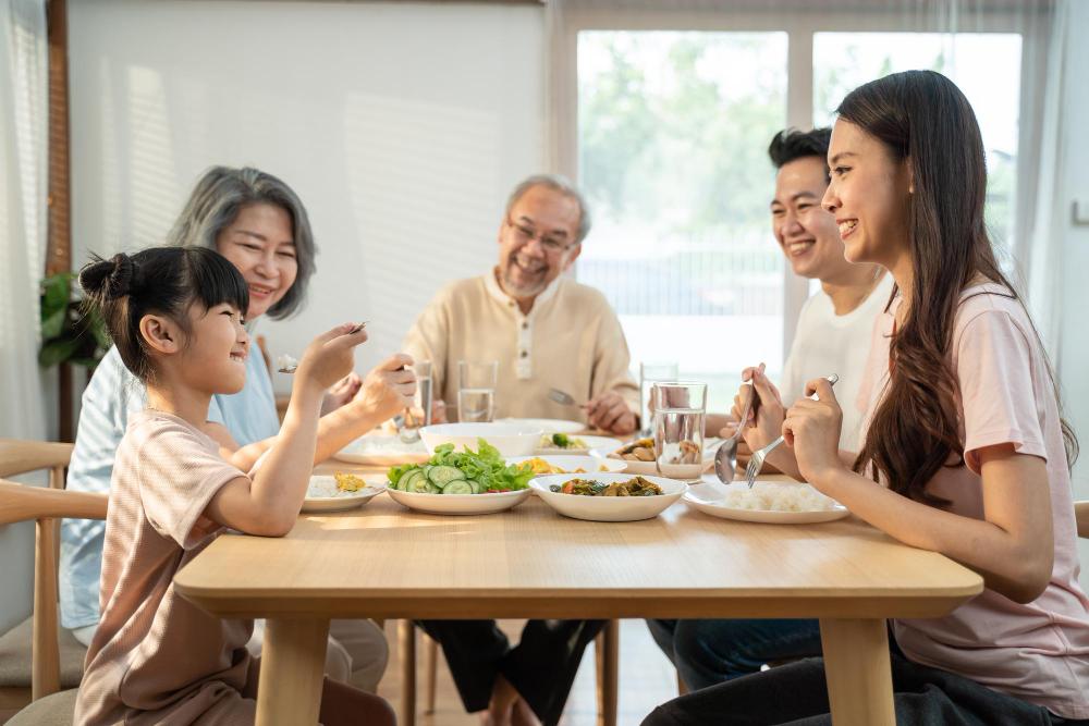 The communal aspect is crucial–spring rolls